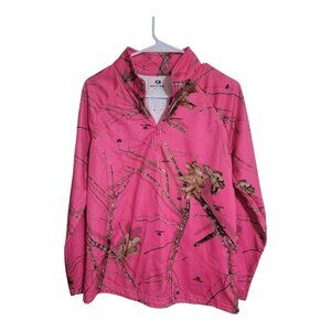Mossy Oak Sweater Women M 8/10 Pink Tree Camo Outdoor Gorpcore Hunting Western